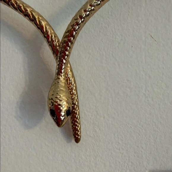 Gold Snake Choker Necklace - Picture 2 of 10